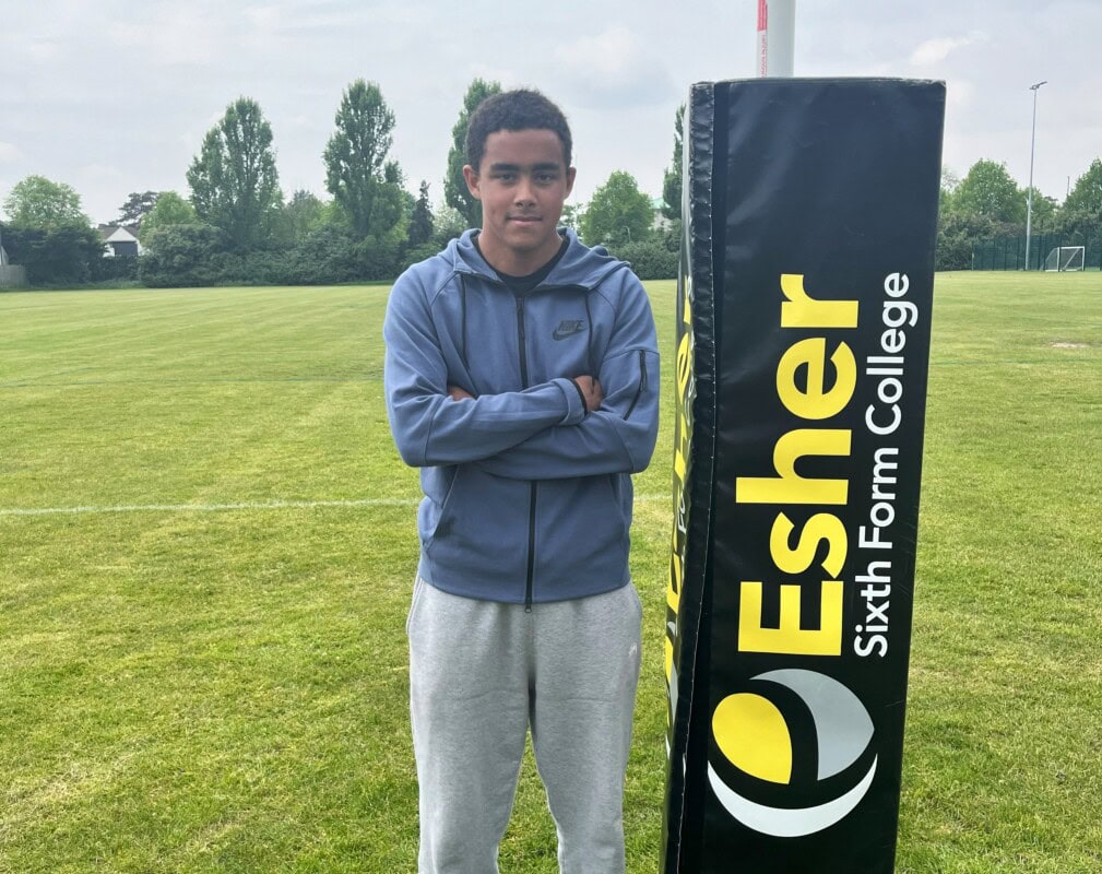 PE student Aaron on the rugby pitch