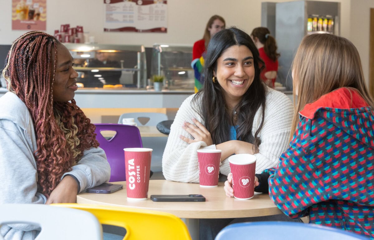 students in the cafe