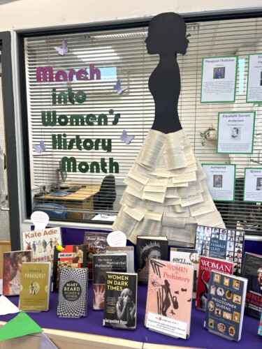 Womens History Month display in the LRC