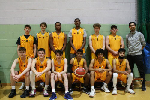 Callum With Mens Basketball Team With Coach